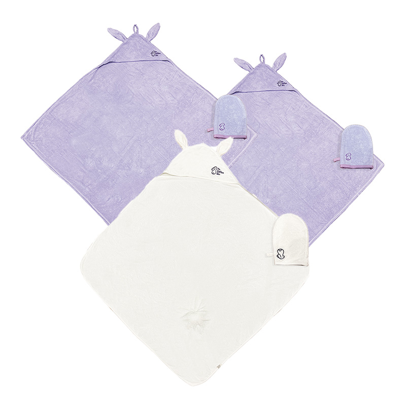 Bundle of 3 - The Cotton Tale 100% Organic Bamboo Bunny Hooded Towel